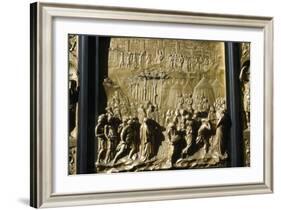 Israelities Take Jericho, detail of Baptistry Door, Florence, Italy, c15th century-Lorenzo Ghiberti-Framed Giclee Print