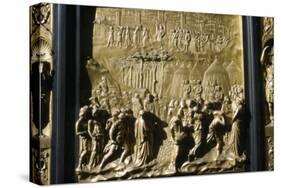 Israelities Take Jericho, detail of Baptistry Door, Florence, Italy, c15th century-Lorenzo Ghiberti-Stretched Canvas