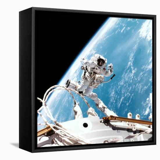 ISS Space Walk-null-Framed Stretched Canvas