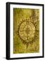 Issaquah, Washington State, USA. Carving of a compass on a moss-covered tree.-Janet Horton-Framed Photographic Print