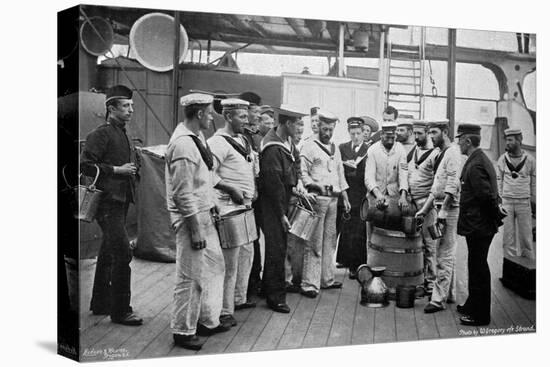 Issuing Rum on Board HMS 'Royal Sovereign, 1896-W Gregory-Stretched Canvas