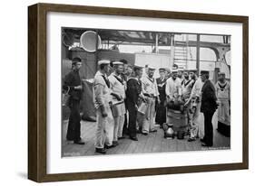 Issuing Rum on Board HMS 'Royal Sovereign, 1896-W Gregory-Framed Giclee Print