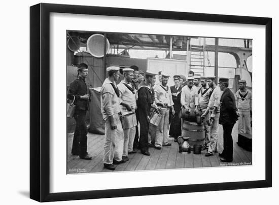 Issuing Rum on Board HMS 'Royal Sovereign, 1896-W Gregory-Framed Giclee Print