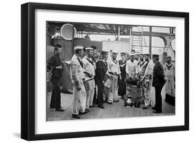 Issuing Rum on Board HMS 'Royal Sovereign, 1896-W Gregory-Framed Giclee Print