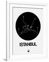 Istanbul Black Subway Map-NaxArt-Framed Art Print