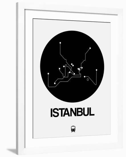 Istanbul Black Subway Map-NaxArt-Framed Art Print