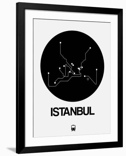 Istanbul Black Subway Map-NaxArt-Framed Art Print