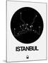 Istanbul Black Subway Map-NaxArt-Mounted Art Print