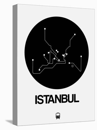Istanbul Black Subway Map-NaxArt-Stretched Canvas