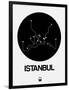 Istanbul Black Subway Map-NaxArt-Framed Art Print