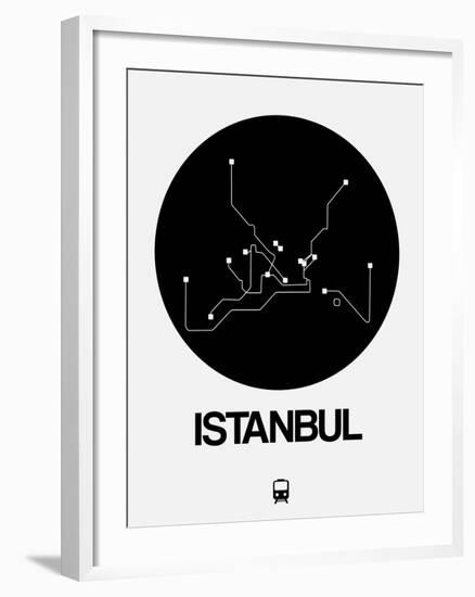 Istanbul Black Subway Map-NaxArt-Framed Art Print