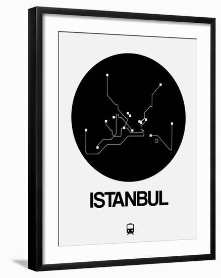 Istanbul Black Subway Map-NaxArt-Framed Art Print