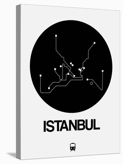 Istanbul Black Subway Map-NaxArt-Stretched Canvas