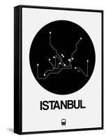 Istanbul Black Subway Map-NaxArt-Framed Stretched Canvas