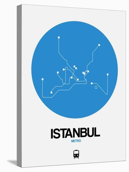 Istanbul Blue Subway Map-NaxArt-Stretched Canvas