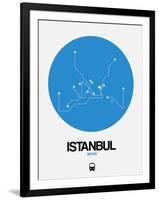 Istanbul Blue Subway Map-NaxArt-Framed Art Print