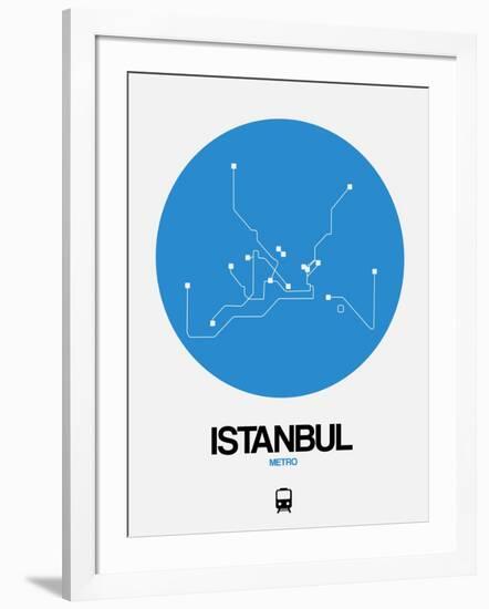 Istanbul Blue Subway Map-NaxArt-Framed Art Print