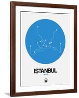 Istanbul Blue Subway Map-NaxArt-Framed Art Print