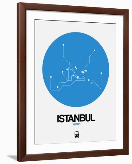 Istanbul Blue Subway Map-NaxArt-Framed Art Print