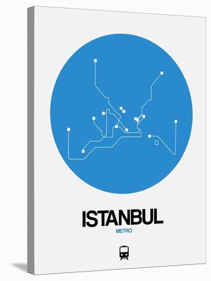 Istanbul Blue Subway Map-NaxArt-Stretched Canvas