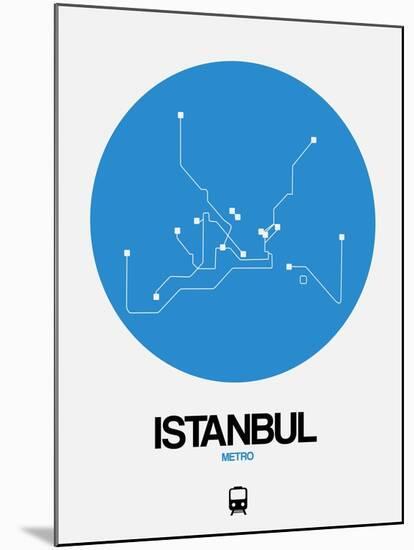 Istanbul Blue Subway Map-NaxArt-Mounted Art Print