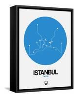 Istanbul Blue Subway Map-NaxArt-Framed Stretched Canvas