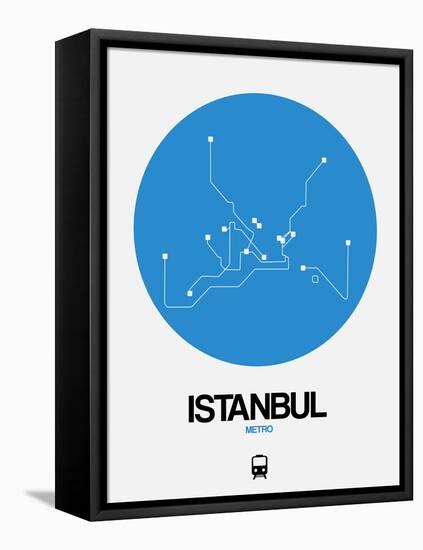 Istanbul Blue Subway Map-NaxArt-Framed Stretched Canvas