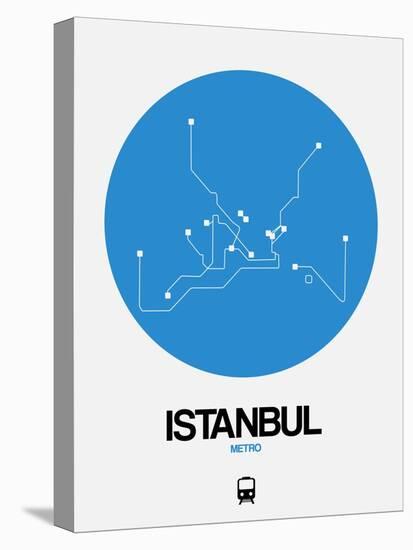 Istanbul Blue Subway Map-NaxArt-Stretched Canvas