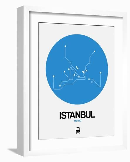 Istanbul Blue Subway Map-NaxArt-Framed Art Print