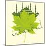 Istanbul City and Sycamore Leaf Vector Art-a1vector-Mounted Art Print