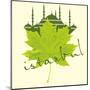 Istanbul City and Sycamore Leaf Vector Art-a1vector-Mounted Art Print