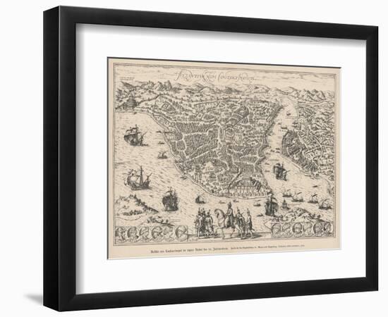 Istanbul in the 16th Century after the Turks Captured It-null-Framed Art Print