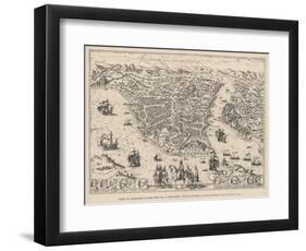 Istanbul in the 16th Century after the Turks Captured It-null-Framed Art Print