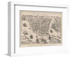 Istanbul in the 16th Century after the Turks Captured It-null-Framed Art Print