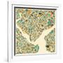 Istanbul Map-Jazzberry Blue-Framed Art Print