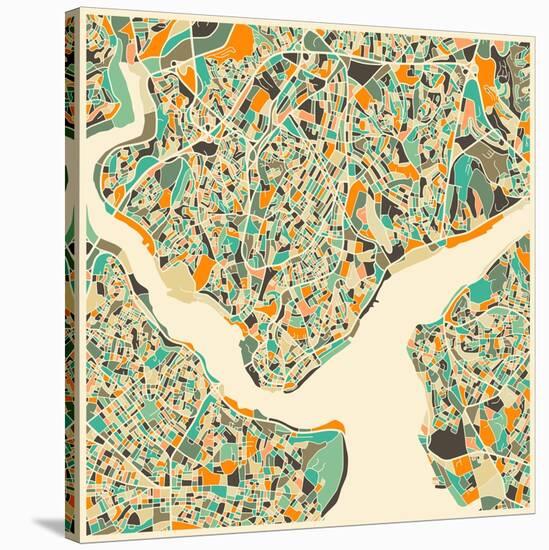 Istanbul Map-Jazzberry Blue-Stretched Canvas