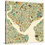 Istanbul Map-Jazzberry Blue-Stretched Canvas
