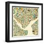 Istanbul Map-Jazzberry Blue-Framed Art Print