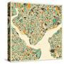 Istanbul Map-Jazzberry Blue-Stretched Canvas