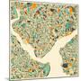 Istanbul Map-Jazzberry Blue-Mounted Premium Giclee Print