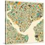 Istanbul Map-Jazzberry Blue-Stretched Canvas