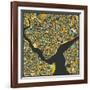 Istanbul Map-Jazzberry Blue-Framed Art Print