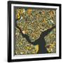 Istanbul Map-Jazzberry Blue-Framed Art Print