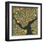 Istanbul Map-Jazzberry Blue-Framed Art Print