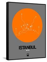 Istanbul Orange Subway Map-NaxArt-Framed Stretched Canvas