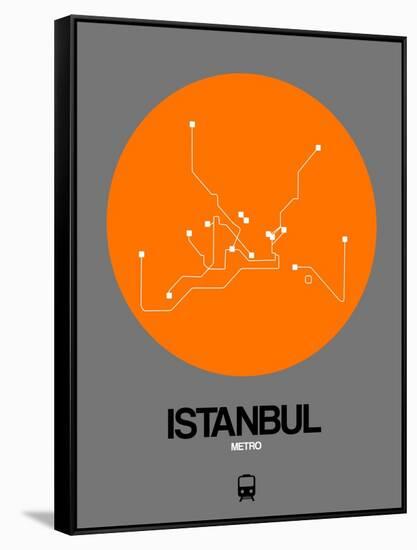 Istanbul Orange Subway Map-NaxArt-Framed Stretched Canvas