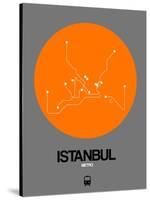 Istanbul Orange Subway Map-NaxArt-Stretched Canvas