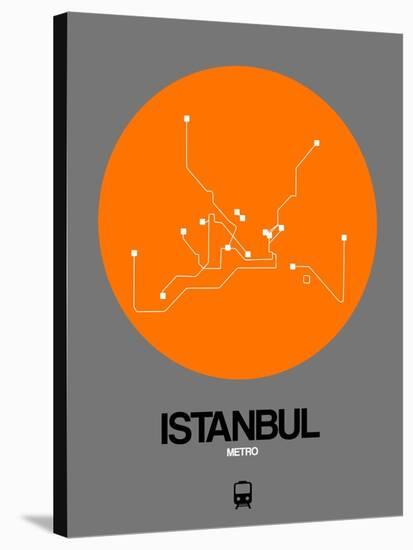 Istanbul Orange Subway Map-NaxArt-Stretched Canvas