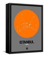 Istanbul Orange Subway Map-NaxArt-Framed Stretched Canvas