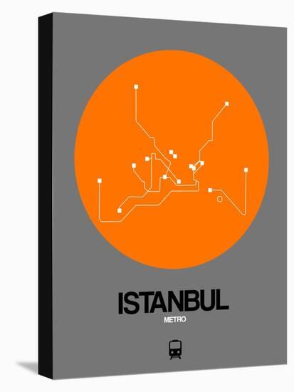 Istanbul Orange Subway Map-NaxArt-Stretched Canvas